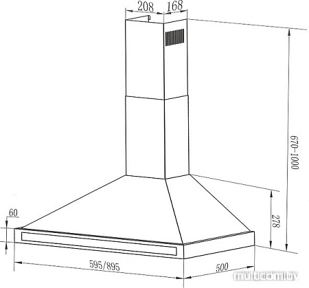 Кухонная вытяжка MAUNFELD Cork Plus 60 (нержавеющая сталь)