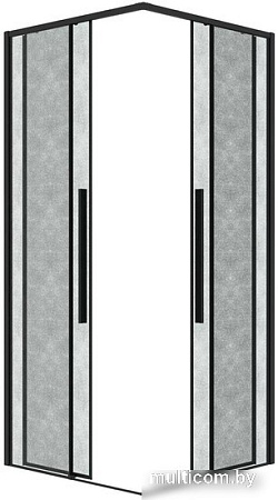 Душевой уголок Grossman Galaxy 90x90x195 300.K33.01.9090.21.02 (черный матовый/шиншилла стекло)