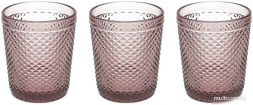 Набор стаканов для воды и напитков Tognana Glass Diamante N3585T65894 (3 шт, цикламен)