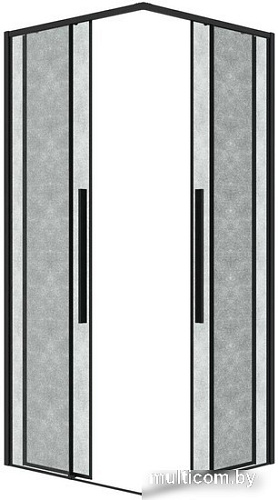 Душевой уголок Grossman Galaxy 90x90x195 300.K33.01.9090.21.02 (черный матовый/шиншилла стекло)