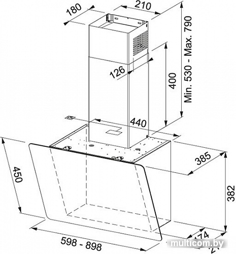 Кухонная вытяжка Franke Smart Vertical 2.0 FPJ 615 V BK/DG 330.0573.294