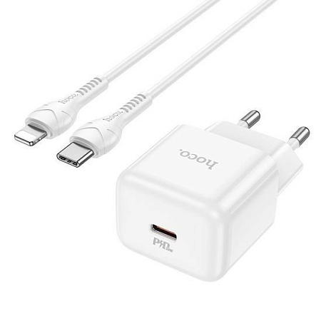 Сетевое зарядное Hoco N32 Lightning (белый)