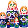 Развивающая игра Брестская Матрешка С букетом ромашек (набор 5 шт)
