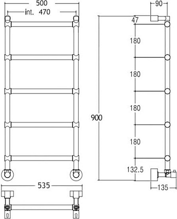 Полотенцесушитель Margaroli Sole 442 90x50 (хром)