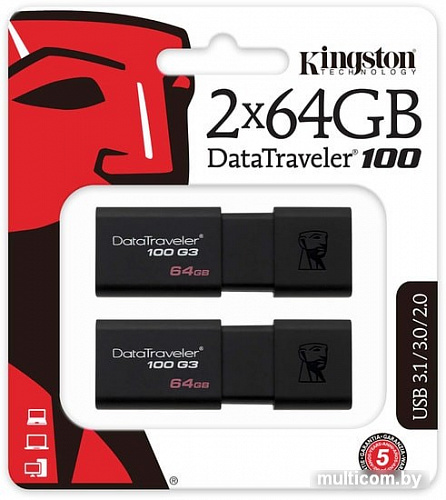 USB Flash Kingston DataTraveler 100 G3 2x64GB