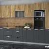 Готовая кухня Интерлиния Мила Лайт 3.4 ВТ (дуб золотой/антрацит/дуб бунратти)