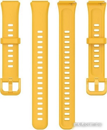 Ремешок Rumi силиконовый для Huawei Band 7 (льняной желтый)