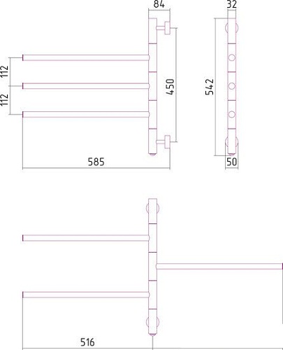 Полотенцесушитель Сунержа Триада 540x585 00-0822-0540