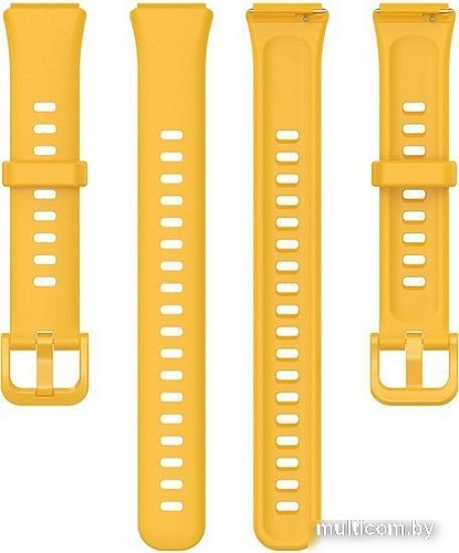 Ремешок Rumi силиконовый для Huawei Band 7 (льняной желтый)