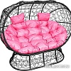Садовый диван M-Group Лежебока 11190408 (на подставке с черным ротангом/розовая подушка)
