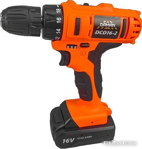 Дрель-шуруповерт Brait DCD16-2 DAMAN (с 2-мя АКБ, кейс)