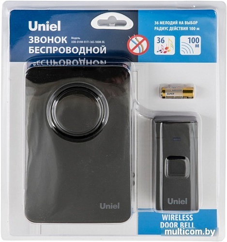 Беспроводной дверной звонок Uniel UDB-014W-R1T1-36S-100M-BL