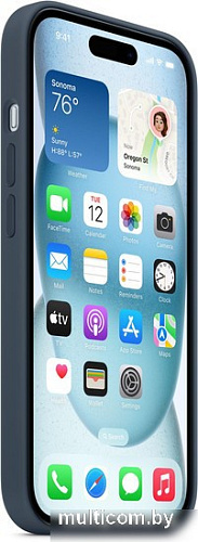 Чехол для телефона Apple MagSafe Silicone Case для iPhone 15 Plus (синий шторм)