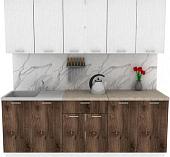 Готовая кухня ЭлиГард Lion 2.2 (белый структурный/дуб нокс/малага)