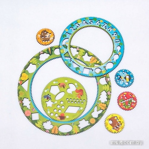Трафарет WoodLand Toys Лес. Спирограф для рисования 122101
