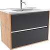 ЗОВ Тумба под умывальник Женева 80 (дуб/черный)