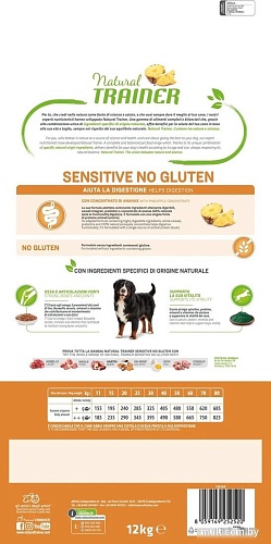 Сухой корм для собак Trainer Natural Sensitive No Gluten Medium&Maxi Adult с уткой 12 кг