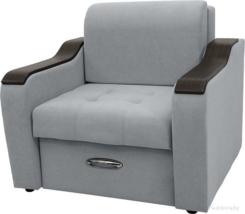 Кресло Сириус Лидер-3 НПБ 105x110 (Eva 09 велюр светло-серый)