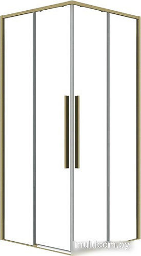 Душевой уголок Grossman Galaxy 100x100x195 300.K33.01.1010.32.00 (золото сатин/прозрачное стекло)