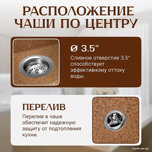 Кухонная мойка Saniteco Terra (терракот)