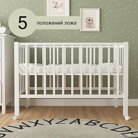 Классическая детская кроватка СКВ-Компани 3190111 с матрасом Mio Tesoro NewBorn (белый)