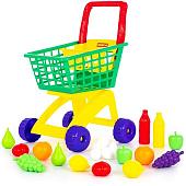 Тележка игрушечная Полесье №6 с набором продуктов 61904