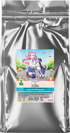 Сухой корм для собак Zillii Small Breed Sensitive Digestion белая рыба с лососем 15 кг