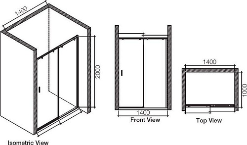 Душевая дверь Jaquar JSE-CHR-STLSDL1015X