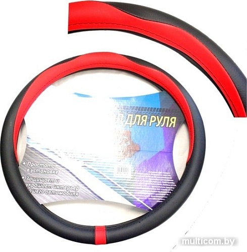 Оплетка на руль AVG P445 310553 (черный/красный)