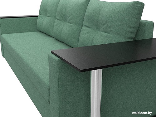 Диван Лига диванов Атланта со столом справа 126160 (рогожка амур зеленый)