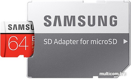 Карта памяти Samsung EVO+ microSDXC 64GB + адаптер [MB-MC64GA]