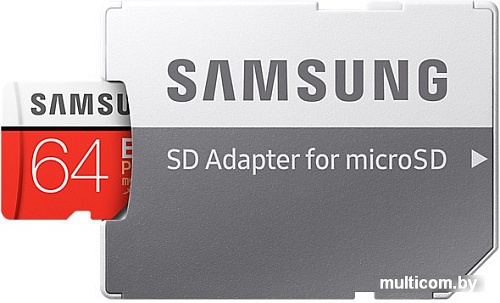 Карта памяти Samsung EVO+ microSDXC 64GB + адаптер [MB-MC64GA]