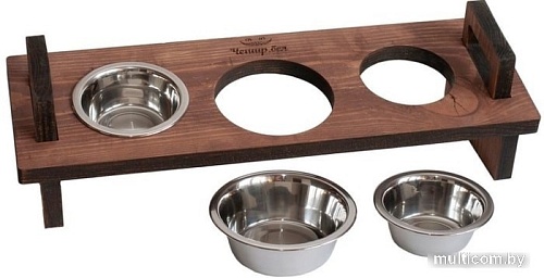 Миски на подставке Чешир Царь 3 миски 200 мл (коричневый)