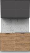 Готовая кухня Интермебель Микс Топ-31 1.2м без столешницы (графит серый/дуб крафт золотой)