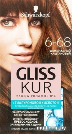 Крем-краска для волос Gliss Kur Уход и увлажнение 6-68 шоколадный каштановый