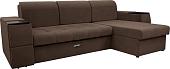 Диван Сириус Лидер-13 с оттоманкой НПБ 285x165 (Eva 27 велюр коричневый)