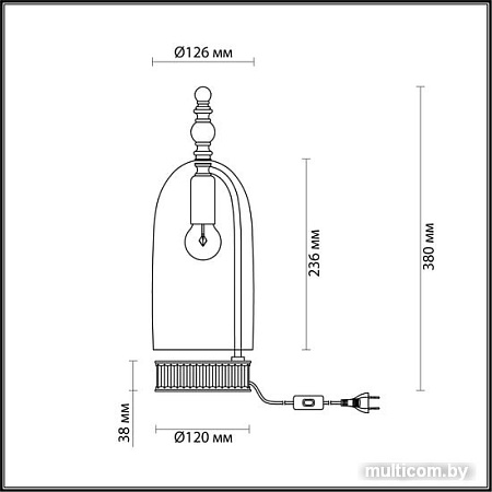 Настольная лампа Odeon Light 4892/1T Bell