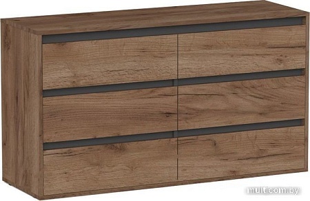 Комод Интермебель Рио-4 Р-004 (дуб крафт табачный/графит серый)