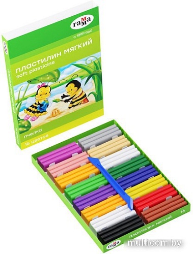 Пластилин восковой Гамма Пчелка 280030Н (16 цв)