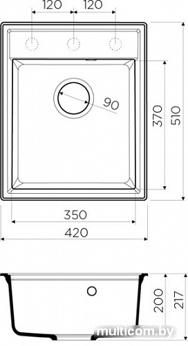 Кухонная мойка Omoikiri Daisen 42-BL 4993606