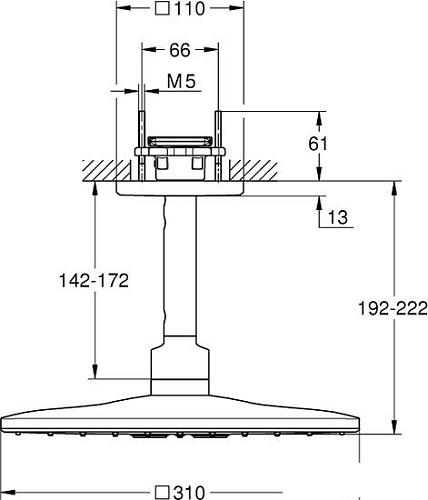 Верхний душ Grohe Rainshower 310 SmartActive Cube 26481000