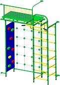 Детский спортивный комплекс Пионер 10С со скалодромом (зеленый/желтый)