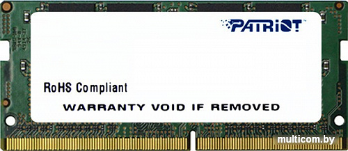 Оперативная память Patriot Signature Line 4GB DDR4 SODIMM PC4-19200 [PSD44G240081S]