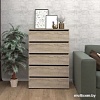 Комод Кортекс-мебель Бари 80 5ш (дуб сонома/дуб сонома/береза)