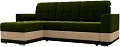 Угловой диван Mebelico Честер 61114 (левый, вельвет, зеленый/бежевый)