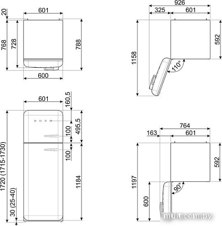 Холодильник Smeg FAB30LPK5