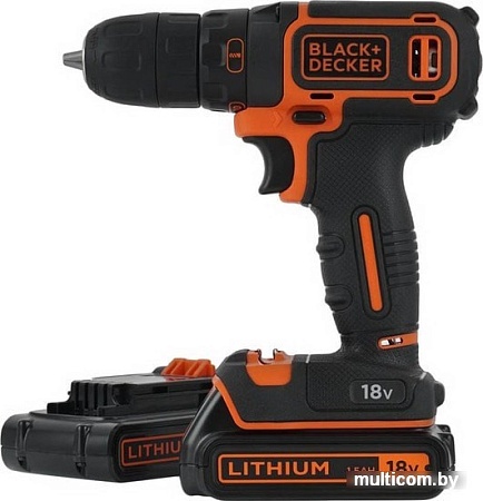 Дрель-шуруповерт Black & Decker BDCDC18B (с 2-мя АКБ, без кейса)