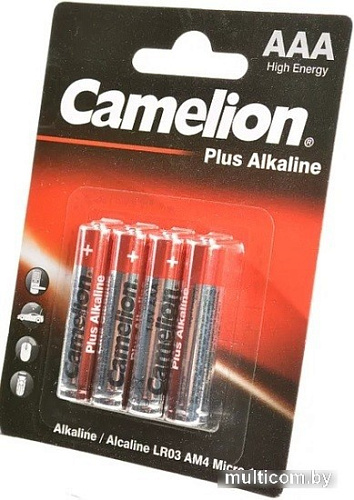 Батарейка Camelion LR03 Plus Alkaline BL-4 LR03-BP4 4 шт