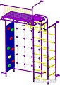 Детский спортивный комплекс Пионер 10С со скалодромом (пурпурный/желтый)