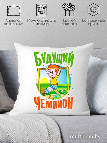 Декоративная подушка Print Style Будущий чемпион 40x40plat135